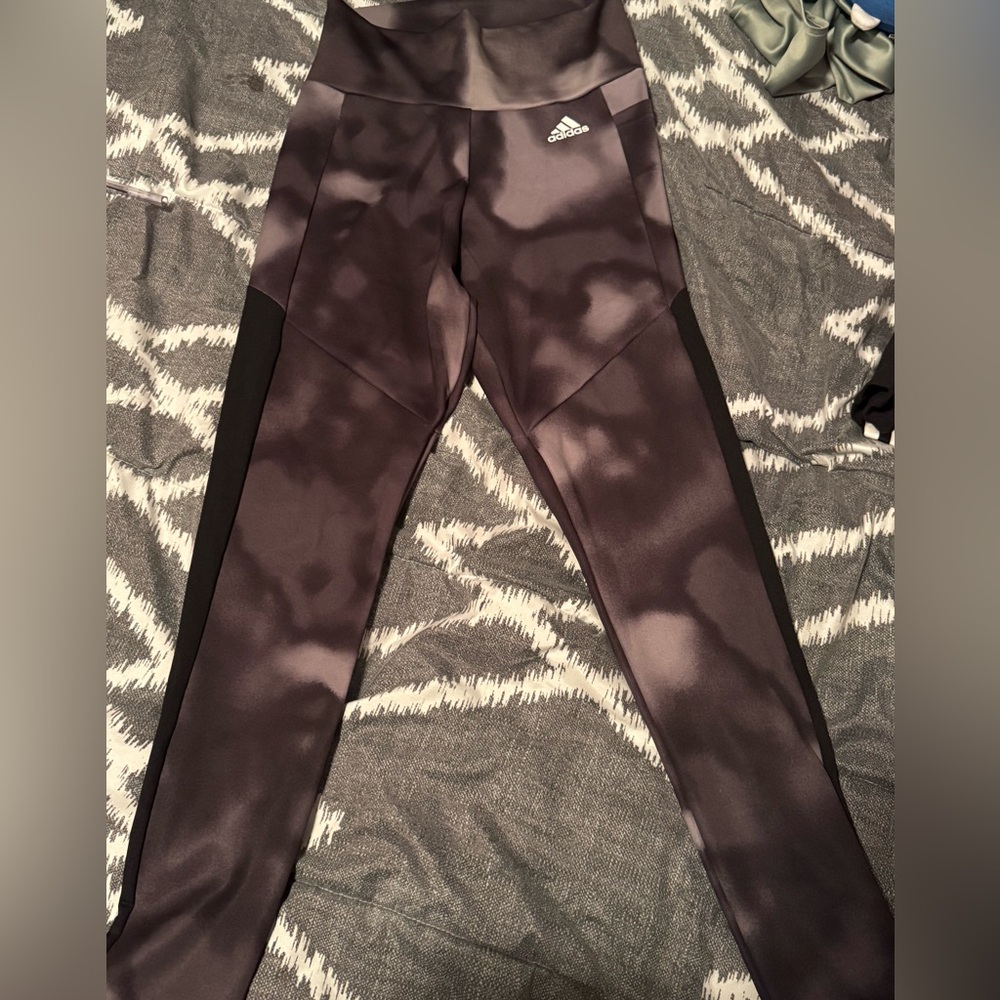 Adidas Women's Black and Gray Leggings